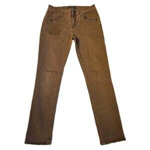 Lauren Ralph Lauren Womens Brown Twill Zip Pocket Stretch Pants, Size 6